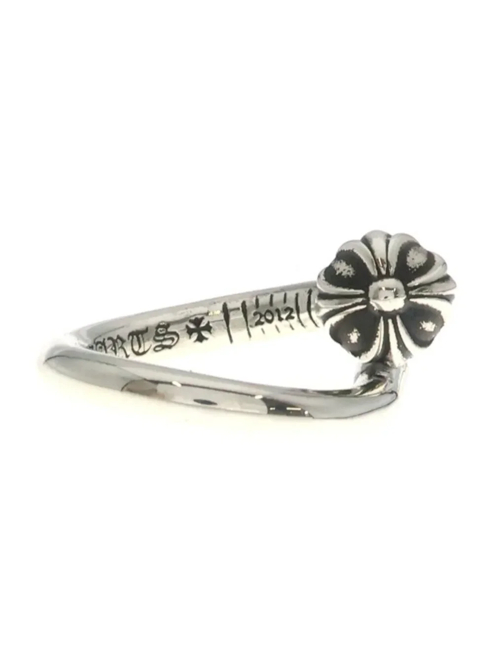 Chrome Hearts Nail Crsball Cross Ball Ring Silver
